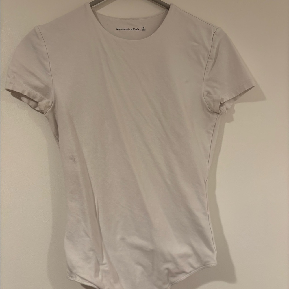Abercrombie & Fitch White Scoop Neck Bodysuit